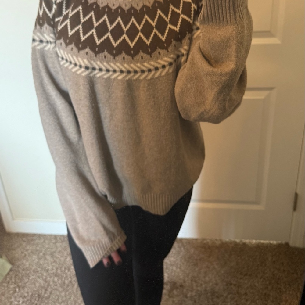 Weatherproof Brown and Cream Patterned Women's Sweater